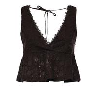 Kiersten Broderie-Anglaise Top, female, PINKO, Sleeveless Tops, Brown, M, Tops M