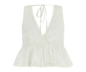 Kiersten Cropped Top- female- PINKO- Sleeveless Tops- White- M- Tops M