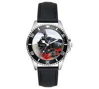 KIESENBERG L-2796 Men's Watch, Railway, Steam Train Train Train Driver, Item Idea, Fan, Analogue Quartz Leather Strap Watch