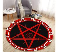 KIESEY Satan Fashion Pentagrams Round 3D printed carpet Satan Bedroom Living Room carpet Office Rug 180cm