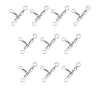 KieTeiiK 10pcs Rotating Fishing Rigs Line Connector 3 Way Swivels Accessories Rolling Swivels T Split Rings for Bottom