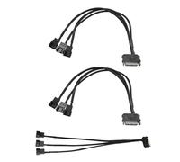 KieTeiiK 15Pin To 4Pin 3-Way Splitter 12V Power Adapter Cable For PC Cooling Fans & Hard Drive Case Fan Motherboard Fan Connector Extender