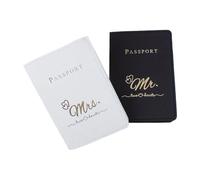 KieTeiiK 2Pcs Couple Passports Holder Set Honeymoon Wedding Travel Essential Soft PU Leather Passports Covers for Women Men Stylish Case for International Travel