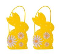KieTeiiK 2Pieces Easter Rabbits Fabric Candy Holders Colorful Easter Rabbits Bags Candy Box for Kids and Family Activities Festival Bags