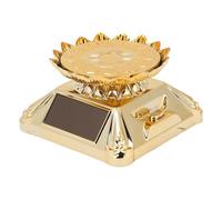 KieTeiiK Automatic Rotating Jewelry Turntable Solar Charging LED Illuminated Display Stand for Rings Watch ABS Showcase Tray Jewelry Rotating Display Stand