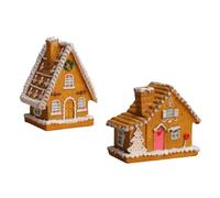 KieTeiiK Christmas Themed Resin Glowing Cottages With LED Light For Holiday Homes Decors Tiny Landscape User Friendly LED Christmas House