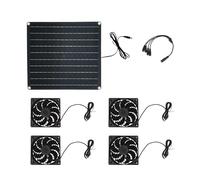 KieTeiiK Denial Wiring Solar Refrigerating Device 25W Panel Run Exhaust Fan Set Heat Reduction Answer for Pet Residences Shacks Monocrystalline Photovoltaic Panel Fan