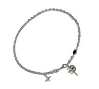 KieTeiiK Elegant Black Gemstones Necklace With Star Designs Portable For Trendy Women Look To Enhances Their Personalize Styles Star Pendant Necklace