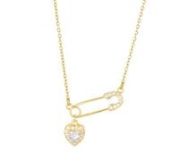 KieTeiiK Elegant Love Pin Heart Necklace With Comfortable Wear Sturdy Copper For Trendy Women Daily Wear And Gifts Giving Minimalist Pin Designs Necklace