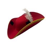 KieTeiiK Feathered Pirate Caps With Golden Lace For Kids Halloween Costume Pretend Play & Treasure Hunt Adventures Baby Pirate Costume Accessory