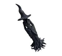 KieTeiiK Halloween Decor Cracker Barrels Witch Statues Gothics Resin Witches Figurines Desktop Ornament For Indoor Outdoor Lawns Desktop Ornament