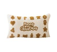 KieTeiiK Holiday Boucle Pillowcase Christmas Tree Embroidery Decorative Polyester Cushion Cover Easy Cleaning Home Decoration Polyester Festival Cushion Cover