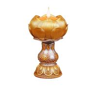 KieTeiiK LED Lamp Holder Tibetan Electronic Butter Lamp Rechargeable for Buddhist Table Centerpiece Led Simulated Flame Offering Light