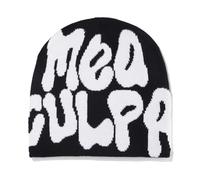 KieTeiiK Letter Print MEA Y2K Slouchy Knit Beanies for Unisex