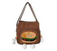 KieTeiiK Lovely Hamburger Crossbody Bag Japanese Ugly Lovely Design Corduroy Shoulder Bag for Casual Travel and Daily Use Practical Corduroy Crossbody Trendy