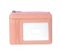 KieTeiiK PU Leather Blocking Coin Purse Zippered Card Holder with Clear Window for Secure Information Protecting and Easy Access Everyday Use Card Holder