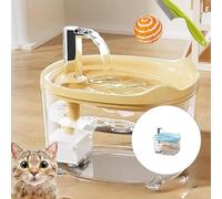 KieTeiiK Quiet Stream Puss Water Spring With Triplicate Sieving Structure 50.72OZ Cistern Removable Divisions Automatic Power Away Bedlight Measure Energy Efficient Pet Water