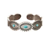 KieTeiiK Vintage Oval with Turquoise Stone Embellishment Stylish Open Bangle for Individual Styles Statement Party Wear