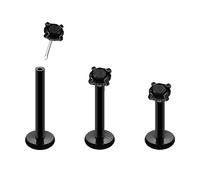 Kiethleasa 16G 18G 20G Threadless Push in Lip Ring for Women Men Black Stainless Steel CZ Top Labret Stud Jewelry for Nose Tragus Helix Cartilage Monroe Piercing Jewelry 6mm 8mm 10mm, 18G, Stainless