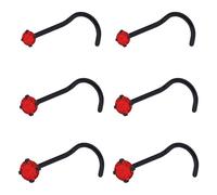 Kiethleasa 20G Nose Ring 316L Surgical Steel Nose Ring Studs, L Shaped Corkscrew Bone Nose Ring Studs for Women Men 2mm 2.5mm 3mm CZ Small Nose Piercing Jewelry Stud Black Silver Gold Christmas Nose