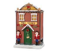 KIEUIENK Christmas Village Houses, Lighted Resin LED Village Houses with 8 Songs, Farmhouse Style, Warm Color, Home Ornament