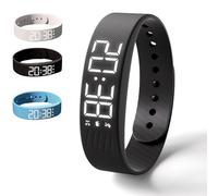 KIEYIQE Fitsleeps Alarm Clock Watch, Fitsleeps Alarm Bracelet, Silent Vibration Wake-Up Wristband for Deep Sleepers, Snooze Free Smart Reminder Watch for Men and Women, Improve Your Sleep (Black)