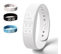 KIEYIQE Fitsleeps Alarm Clock Watch, Fitsleeps Alarm Bracelet, Silent Vibration Wake-Up Wristband for Deep Sleepers, Snooze Free Smart Reminder Watch for Men and Women, Improve Your Sleep (White)