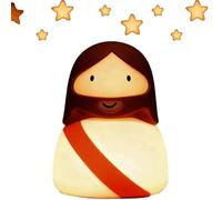 KIEYIQE Jesus Night Light, USB Rechargeable Jesus Tap Light, Rechargeable Bedside Night Lights, Let His Light Guide Your Way, Cute Silicone Touch Control Jesus Nights Lamp for Kid Room Decor (1pc)