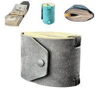 KIEYIQE The Cash Wrap Wallet, Fast Cash Access Money Holder for Cash, Handy Purse Bands with Magnetic Clasp, Small Compact Luxury Pocket Wallet 1 to 99 Bills (Grey)