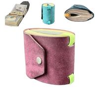 KIEYIQE The Cash Wrap Wallet, Fast Cash Access Money Holder for Cash, Handy Purse Bands with Magnetic Clasp, Small Compact Luxury Pocket Wallet 1 to 99 Bills (Purple)