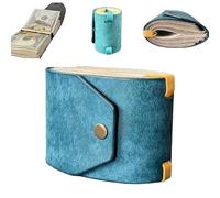 KIEYIQE The Cash Wrap Wallet, Fast Cash Access Money Holder for Cash, Handy Purse Bands with Magnetic Clasp, Small Compact Luxury Pocket Wallet 1 to 99 Bills (Blue)