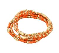 KIFEDSLJ Bohemia Multilayer Beaded Stackable Bracelets Set Surfer Heishi Colorful Beads Gold Beaded Stretch Bracelets for Women Vaction Jewelry, elastic, beaded, no gem