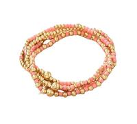 KIFEDSLJ Bohemia Multilayer Beaded Stackable Bracelets Set Surfer Heishi Colorful Beads Gold Beaded Stretch Bracelets for Women Vaction Jewelry, elastic, beaded, no gem