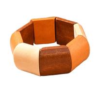 KIFEDSLJ Boho Wooden Beads Stretch Bracelet Colorful Wood Beaded Wide Chunky Bangle for Women Jewelry, diameter:8cm, Wood, no gem