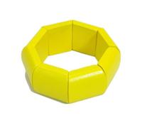 KIFEDSLJ Boho Wooden Beads Stretch Bracelet Colorful Wood Beaded Wide Chunky Bangle for Women Jewelry, diameter:8cm, Wood, no gem