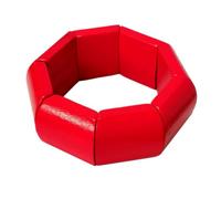 KIFEDSLJ Boho Wooden Beads Stretch Bracelet Colorful Wood Beaded Wide Chunky Bangle for Women Jewelry, diameter:8cm, Wood, no gem