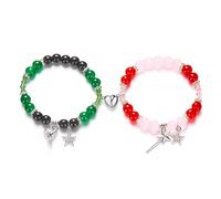 KIFEDSLJ Crystal Beaded Crown Witch Hat Charm Bracelet Matching Couple Friendship Bracelets for Women Jewelry, elastic, Crystal, crystal