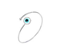 KIFEDSLJ Evil Eye Bracelet Adjustable High Polished Blue Evil Eye Cuff Bangle Bracelet Lucky Kabbalah Protection Bracelet for Women Men Amulet Friendship Jewelry, Metal, metal