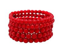 KIFEDSLJ Multilayer Imitition Pearl Bracelet Colorful Pearl Beads Stretch Bracelets for Women Bridal Dancing Party Jewelry, elastic, Imitition Pearl, no gem