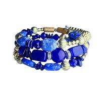 KIFEDSLJ Multilayer Irregular Agate Beads Charm Bracelets Boho Vintage Yoga Turquoise Bangles for Women Jewelry, diameter:8cm, Stone, no gem