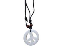 KIFEDSLJ Peace Sign Pendant Necklace 60S 70S Hippie Love Peace Rope Chain Necklace Jewelry, Resin, No Gemstone