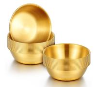 Kifmurase 20Pcs Stainless Steel Sauce Dishes, 3.2inch Mini Individual Saucers Bowls, Round Seasoning Dishes, Sushi Dipping Bowl, Appetizer Plates for Sushi, Dessert, Tomato Sauce, Soy