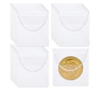 Kifmurase 300PCS Single Pocket Coin Sleeves, 2 x 2 Inch Clear Plastic Coin Protector Holders, Small Coins Pouches for Jewelry Ring Earring Gemstone, Safety Coins Flips Individual Collection Holder