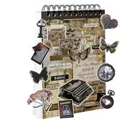 Kifmurase 50 Pcs Vintage Journaling Scrapbooking Supplies Scrapbook Sticker, Brown Pre-Cut Vintage Washi Sticker Book for Junk Journal Supplies Scrapbooking Collage Aesthetic Planners Art Crafts