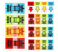 Kifmurase 500 PCS Here Stickers, Adhesive Sign Here Tabs Flags Post Sticky Arrow Labels Stickers for Office School Documents Netbooks Annotating Notary Books (Colored)