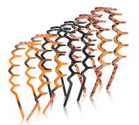 Kifmurase 6 Pcs Zig Zag Headbands for Women Men, Shark Teeth Hair Comb Wavy Headband Hair Hoop, Fine Sawtooth Hairbands, Non-slip Black Comb Hairband Accessories for Sports Washaing Face