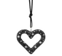 Kifmurase Bling Heart Car Hanging Interior Accessories, Rhinestone Crystal Heart-shape Vehicle Rear View Mirror Pendant Ornaments, Shinny Car Mirror Decor Hanging for Lucky Ornament Women Men