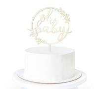 Kifmurase Kifmurase Oh Babe Cake Topper Wooden Baby Shower Cake Topper for Boys Girls, Boho Gender Reveral Cakes Toppers 6.7 Inch