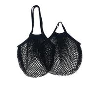 KIFSDLF 1 Piece Portable Reusable Shopping Bag Fruit and Vegetable wash Cotton mesh Rope Organic Finishing Handbag(Color 04,L-39X35X25 CM)