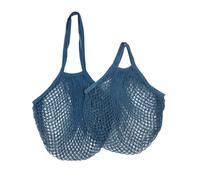 KIFSDLF 1 Piece Portable Reusable Shopping Bag Fruit and Vegetable wash Cotton mesh Rope Organic Finishing Handbag(Color 02,S-39X35X10 CM)